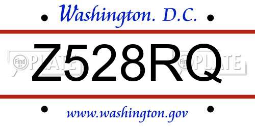 Z528RQ District Of Columbia License Plate