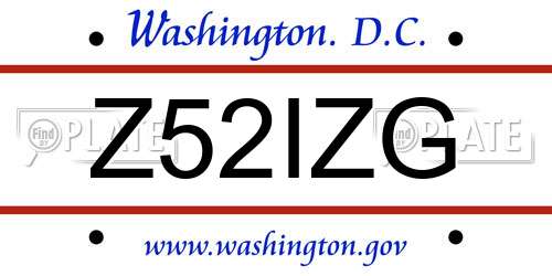 Z52IZG District Of Columbia License Plate