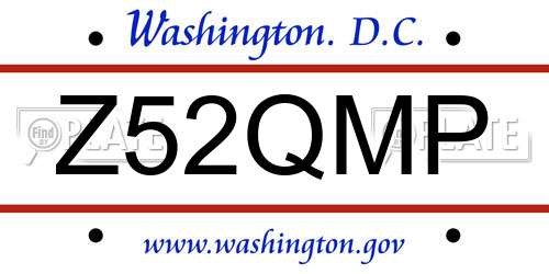 Z52QMP District Of Columbia License Plate