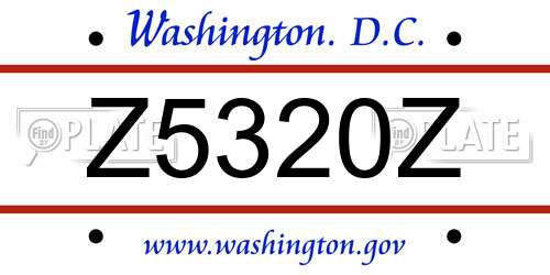 Z5320Z District Of Columbia License Plate