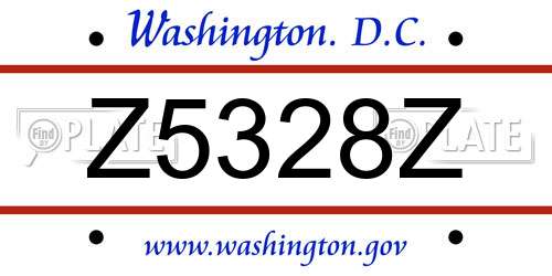 Z5328Z District Of Columbia License Plate