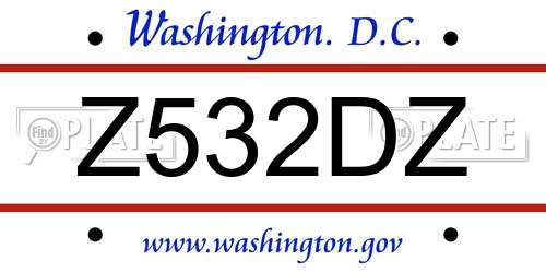 Z532DZ District Of Columbia License Plate