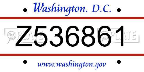 Z536861 District Of Columbia License Plate