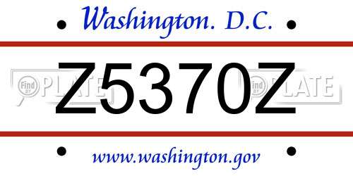 Z5370Z District Of Columbia License Plate