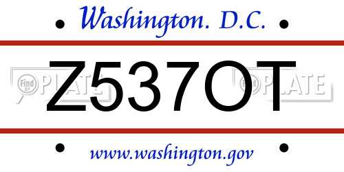 Z537OT District Of Columbia License Plate