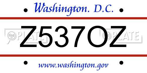Z537OZ District Of Columbia License Plate