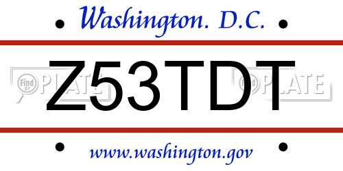 Z53TDT District Of Columbia License Plate