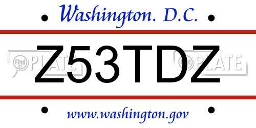 Z53TDZ District Of Columbia License Plate