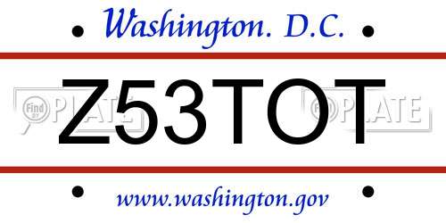 Z53TOT District Of Columbia License Plate