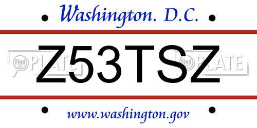 Z53TSZ District Of Columbia License Plate