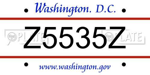 Z5535Z District Of Columbia License Plate