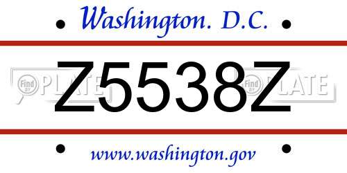 Z5538Z District Of Columbia License Plate