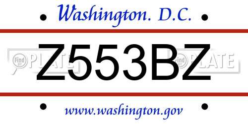 Z553BZ District Of Columbia License Plate