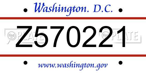 Z570221 District Of Columbia License Plate