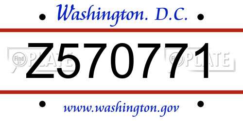 Z570771 District Of Columbia License Plate