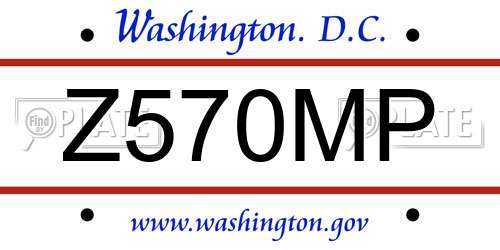 Z570MP District Of Columbia License Plate