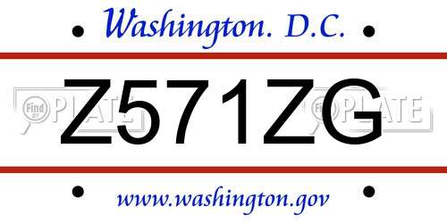 Z571ZG District Of Columbia License Plate