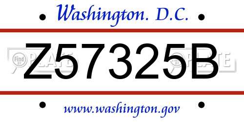 Z57325B District Of Columbia License Plate