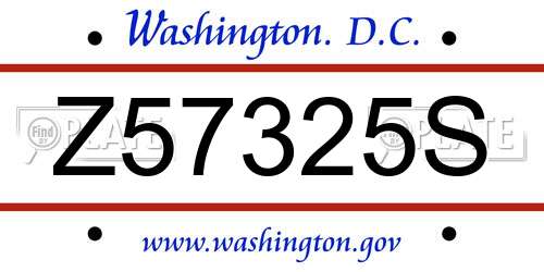 Z57325S District Of Columbia License Plate