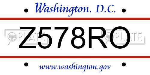 Z578RO District Of Columbia License Plate