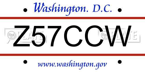 Z57CCW District Of Columbia License Plate