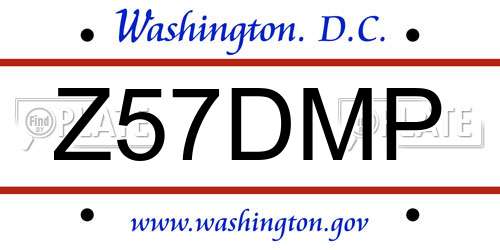 Z57DMP District Of Columbia License Plate