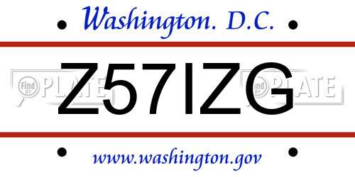 Z57IZG District Of Columbia License Plate