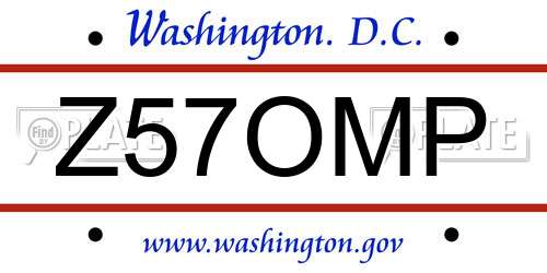 Z57OMP District Of Columbia License Plate