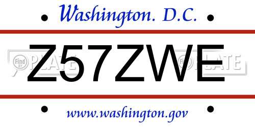 Z57ZWE District Of Columbia License Plate