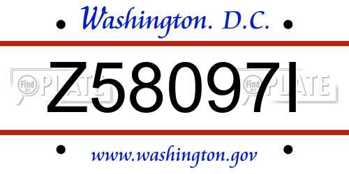 Z58097I District Of Columbia License Plate