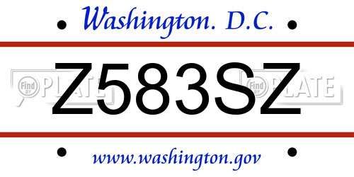 Z583SZ District Of Columbia License Plate