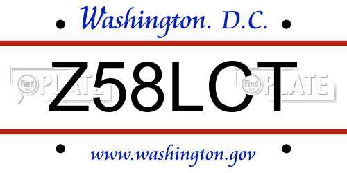Z58LCT District Of Columbia License Plate