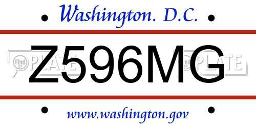 Z596MG District Of Columbia License Plate