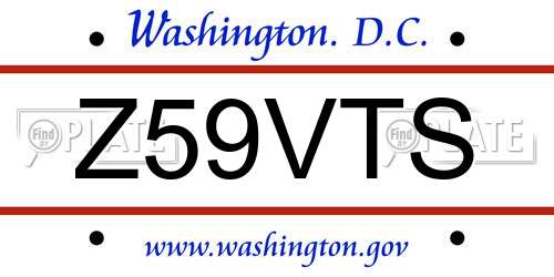 Z59VTS District Of Columbia License Plate
