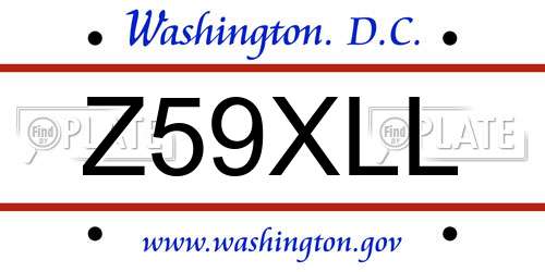 Z59XLL District Of Columbia License Plate