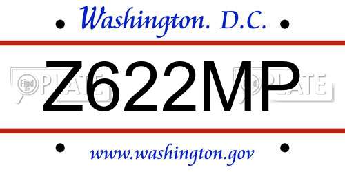 Z622MP District Of Columbia License Plate