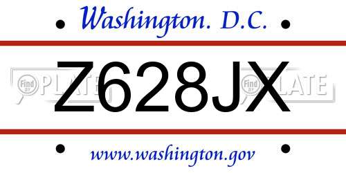 Z628JX District Of Columbia License Plate