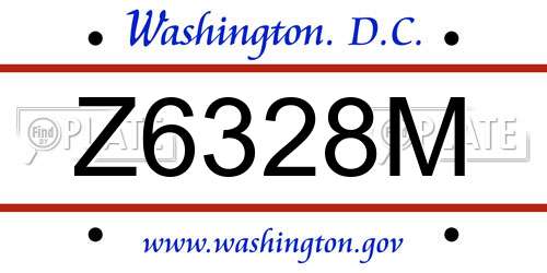 Z6328M District Of Columbia License Plate