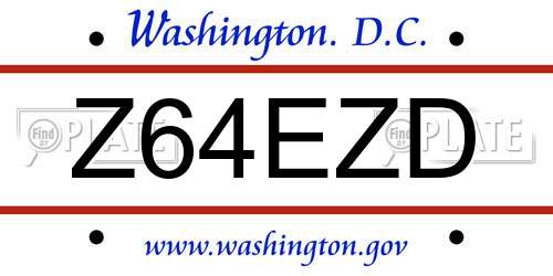 Z64EZD District Of Columbia License Plate