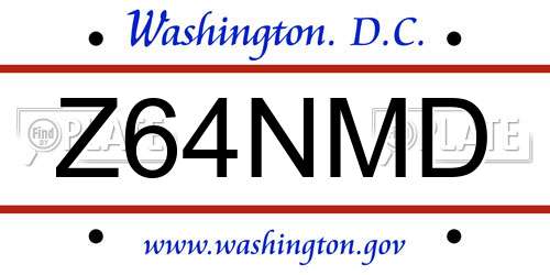 Z64NMD District Of Columbia License Plate
