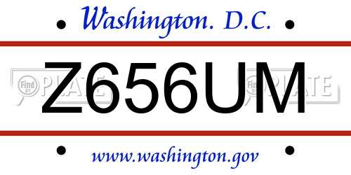 Z656UM District Of Columbia License Plate