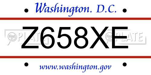 Z658XE District Of Columbia License Plate