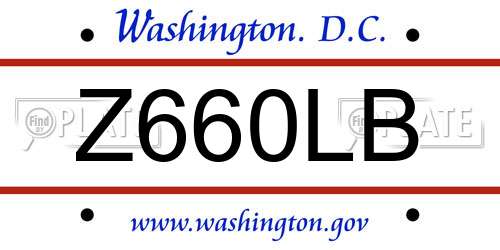 Z660LB District Of Columbia License Plate