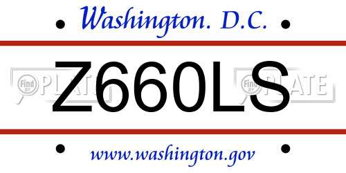 Z660LS District Of Columbia License Plate
