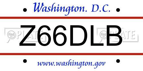 Z66DLB District Of Columbia License Plate