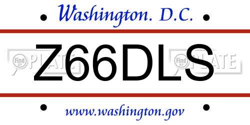 Z66DLS District Of Columbia License Plate
