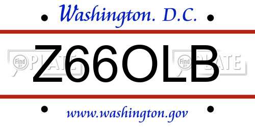 Z66OLB District Of Columbia License Plate