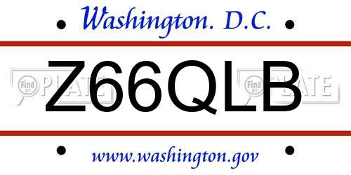 Z66QLB District Of Columbia License Plate