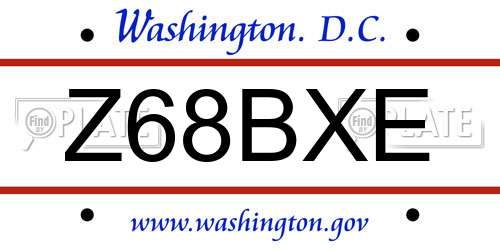 Z68BXE District Of Columbia License Plate
