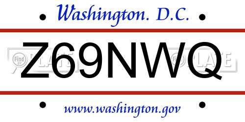 Z69NWQ District Of Columbia License Plate
